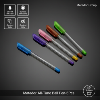 Matador All-Time Ball Pen-6Pcs – Black Ink